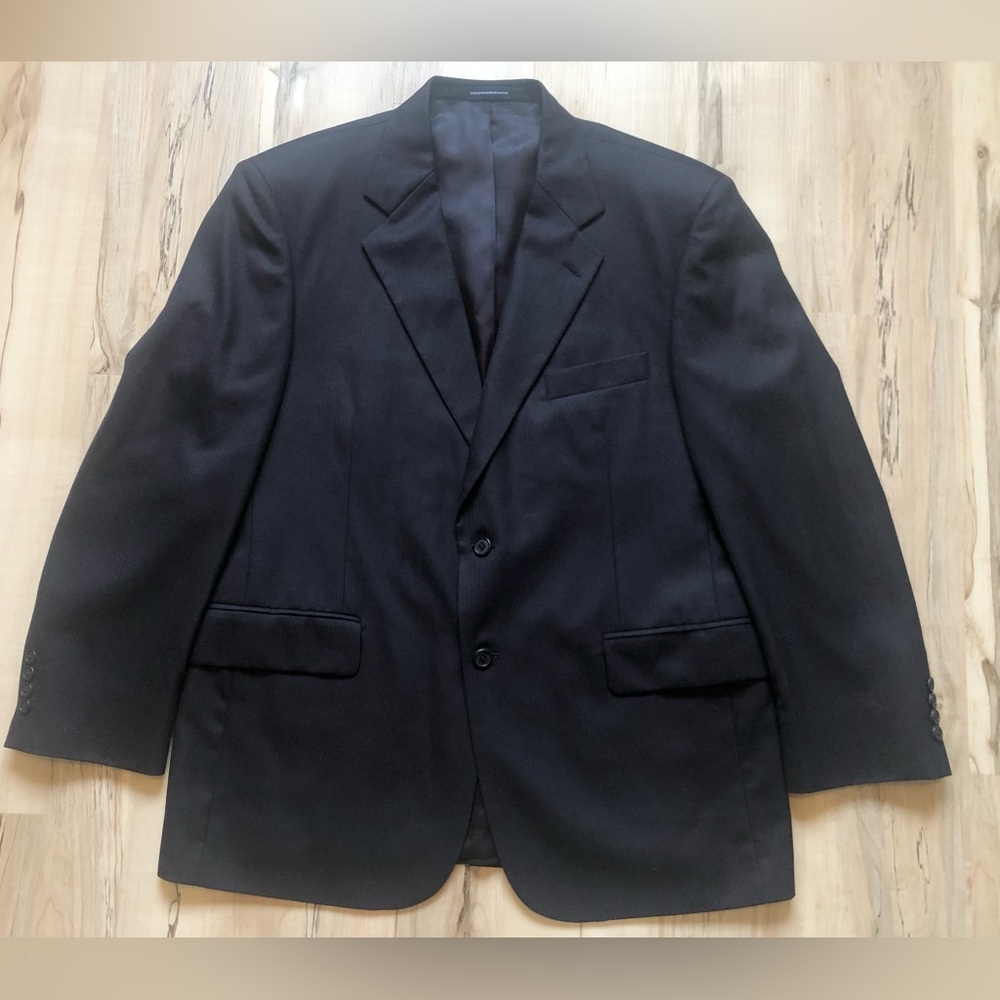 Stafford Performance 100% Wool Men's Black Blazer with Vents